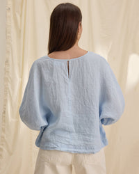 Velvet by Graham & Spencer Cass Knot Sleeve Top in Billow 