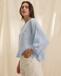 Velvet by Graham & Spencer Cass Knot Sleeve Top in Billow 
