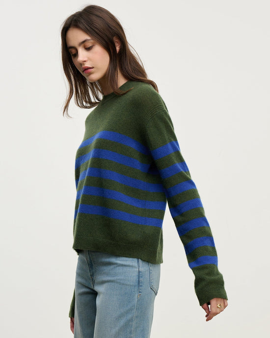 Velvet by Graham & Spencer Diana in Military/Blue 