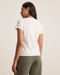 Velvet by Graham & Spencer Eli V Neck Top in White 