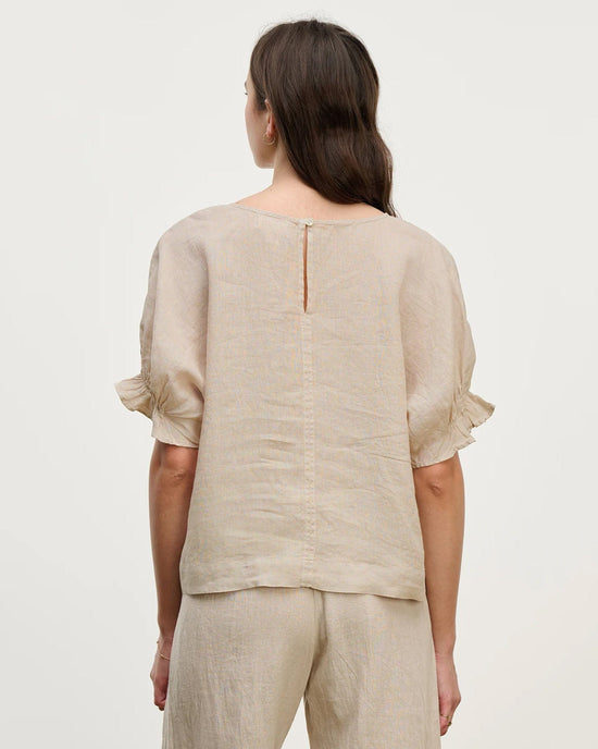 Velvet by Graham & Spencer Emily Ruffle Sleeve Top in Cobble 
