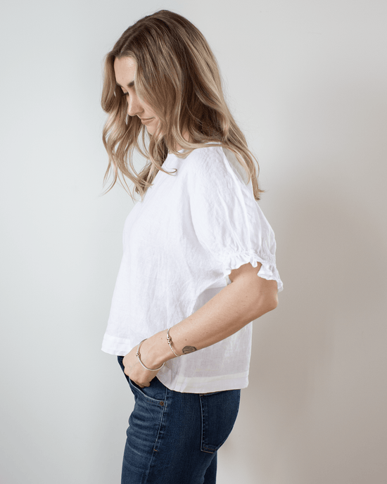 Velvet by Graham & Spencer Clothing Emily Ruffle Sleeve Top in White