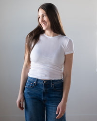 Velvet by Graham & Spencer Enati S/S Crew Neck Top in White 
