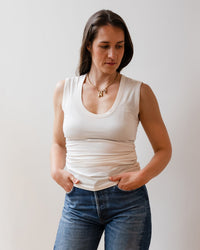 Velvet by Graham & Spencer Estina Scoop Neck Tank In Beach 1 - Bliss Boutiques