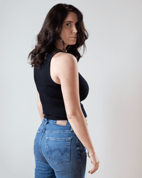 Velvet by Graham & Spencer Harla Tank Crop Top in Black 