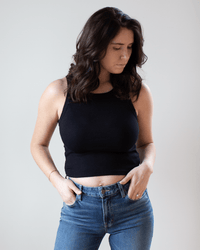 Velvet by Graham & Spencer Harla Tank Crop Top in Black 