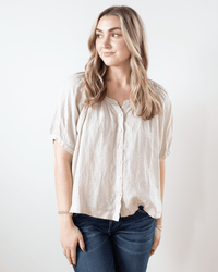 Velvet by Graham & Spencer Clothing Jaimi Button Up Top in Cobble