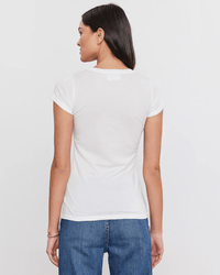 Velvet by Graham & Spencer Jemma S/S Crew Neck Top in White 