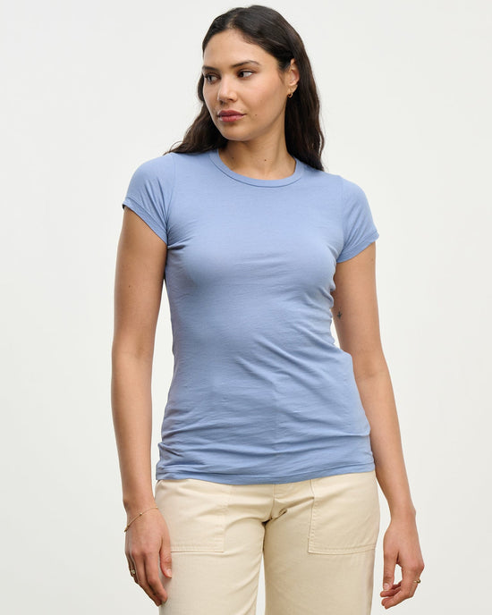 Velvet by Graham & Spencer Jemma S/S Crew Neck Top in Yacht 