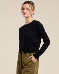 Velvet by Graham & Spencer Lavina L/S Cardigan in Black 1 - Bliss Boutiques