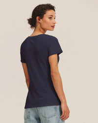 Velvet by Graham & Spencer Lilith V Tee in Navy 2 - Bliss Boutiques