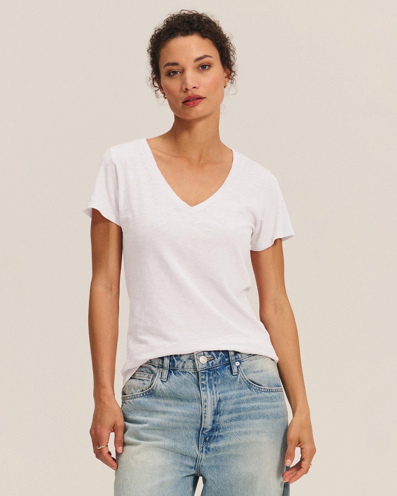 Lilith V Tee in White