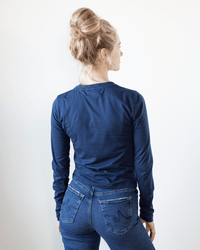 Velvet by Graham & Spencer Clothing Lillie L/S Crop Top in Midnight