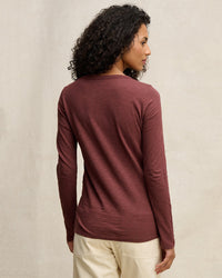 Velvet by Graham & Spencer Lizzie L/S Crew in Henna 