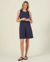 Velvet by Graham & Spencer Loen Sleeveless Flared Dress in Navy 1 - Bliss Boutiques