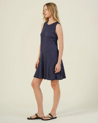 Velvet by Graham & Spencer Loen Sleeveless Flared Dress in Navy 3 - Bliss Boutiques