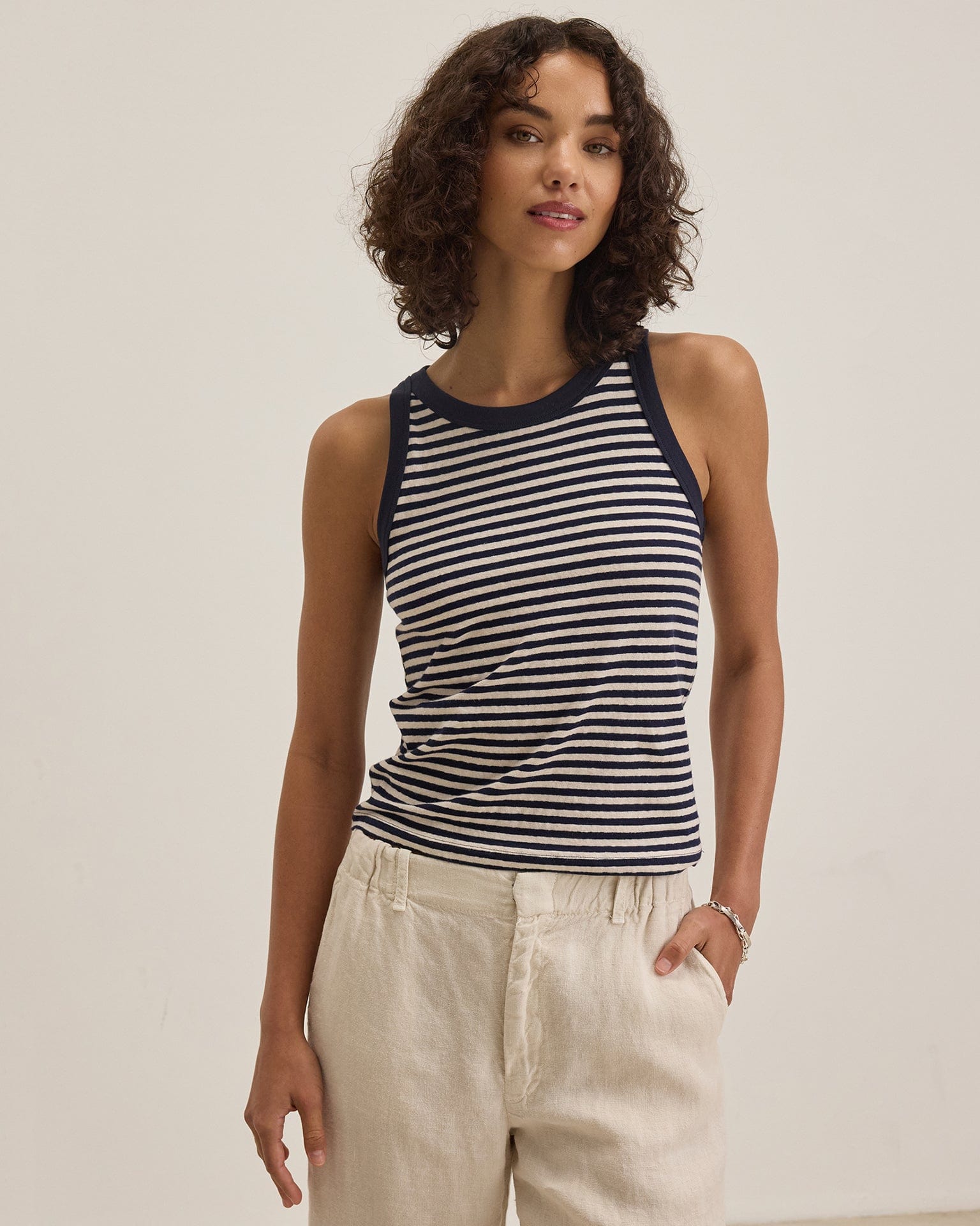 Lua Tank Top in Navy