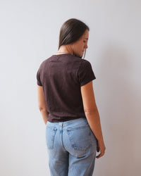 Velvet by Graham & Spencer Marika Short Sleeve Crew Neck Crop Top in Mole 3 - Bliss Boutiques