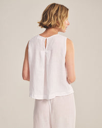 Velvet by Graham & Spencer Maxine Sleeveless Top in White 4 - Bliss Boutiques