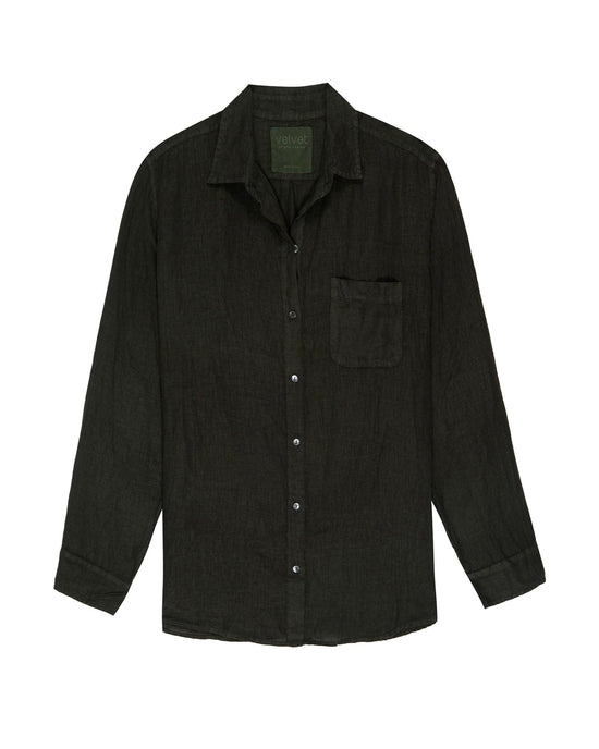 Velvet by Graham & Spencer Mulholland Button Down in Black 