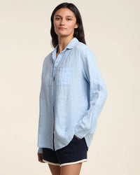 Velvet by Graham & Spencer Mulholland Button Up Top In Billow 3 - Bliss Boutiques
