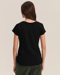 Velvet by Graham & Spencer Odelia Short Sleeve Crew Neck Top in Black 2 - Bliss Boutiques