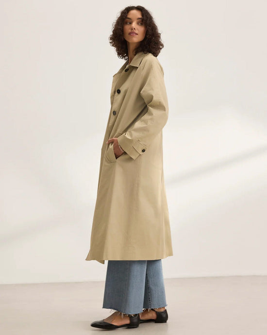 Velvet by Graham & Spencer Raheal Trench Coat in Khaki 