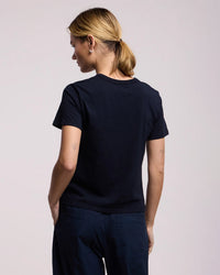 Velvet by Graham & Spencer Ryland Short Sleeve Crew Neck Top In Navy 3 - Bliss Boutiques