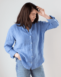 Velvet by Graham & Spencer Sisi L/S Button Top in Chambray 