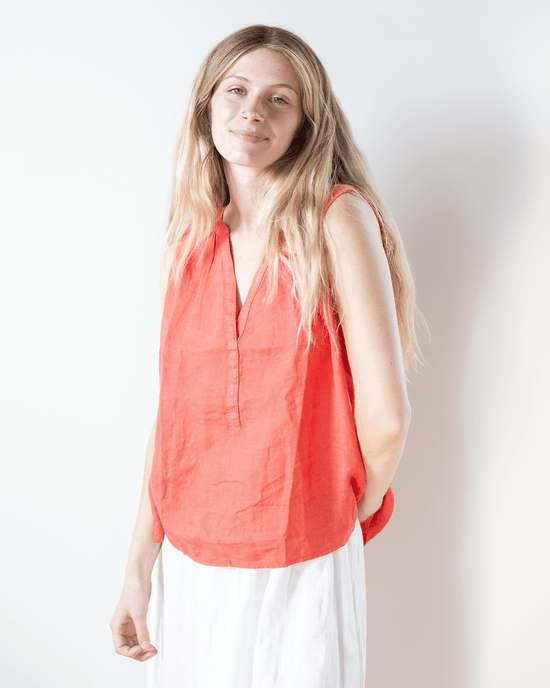 Velvet by Graham & Spencer Tacy V Neck Tank in Taffy 