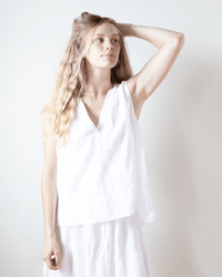 Velvet by Graham & Spencer Tacy V Neck Tank in White 