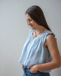 Velvet by Graham & Spencer Tana Ruffle Sleeveless Top In Billow 2 - Bliss Boutiques