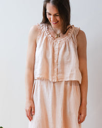 Velvet by Graham & Spencer Tana Ruffle Sleeveless Top In Pale Pink 1 - Bliss Boutiques