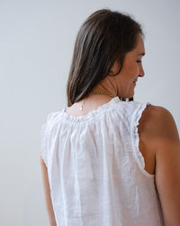 Velvet by Graham & Spencer Tana Ruffle Sleeveless Top In White 5 - Bliss Boutiques