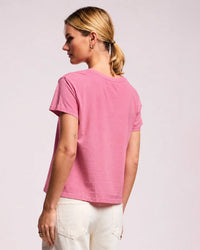 Velvet by Graham & Spencer Tia Short Sleeve Crew Neck Top In Sherbert 2 - Bliss Boutiques