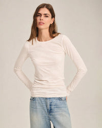 Velvet by Graham & Spencer Zofina L/S Crew Neck Top in Beach 1 - Bliss Boutiques