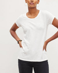 Tilly Short Sleeve Crew Neck Top in White - Bliss Boutiques