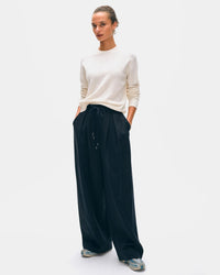 White + Warren Cashmere Crew in Soft White 