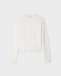 White + Warren Cashmere Crew in Soft White 