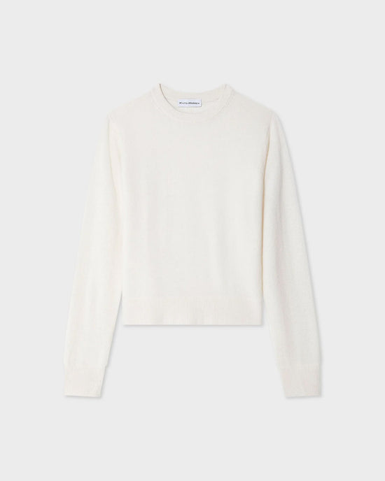 White + Warren Cashmere Crew in Soft White 