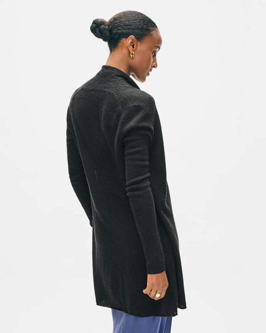 White + Warren Clothing Cashmere Trapeze Cardigan in Black