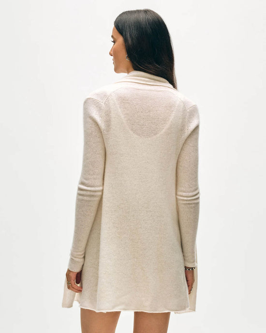 White + Warren Clothing Cashmere Trapeze Cardigan in Soft White