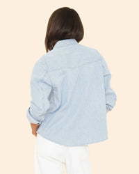 XiRENA Clothing Byron Shirt In Blue Railroad