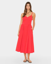 XiRENA Clothing Bardot Dress in Red Flash
