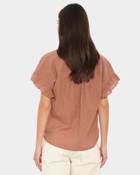 XiRENA Brie Top in Ginger Brown 2 - Bliss Boutiques