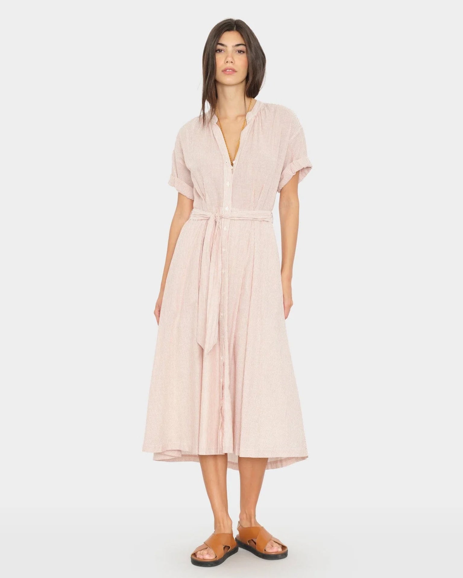 Cate Dress in Burnt Sienna Stripe