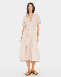 XiRENA Cate Dress in Burnt Sienna Stripe 1 - Bliss Boutiques