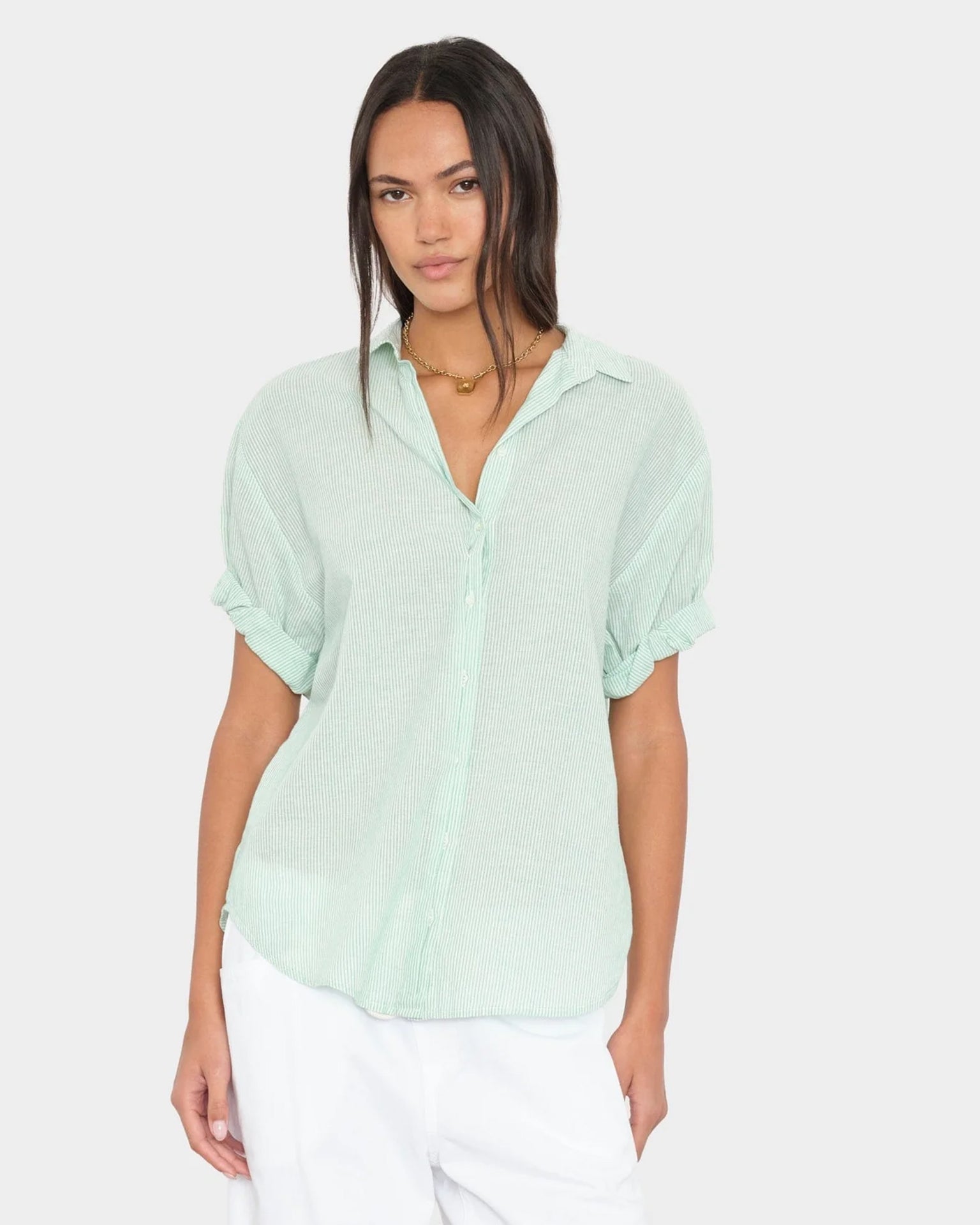 Channing Shirt in Fresh Mint Stripe