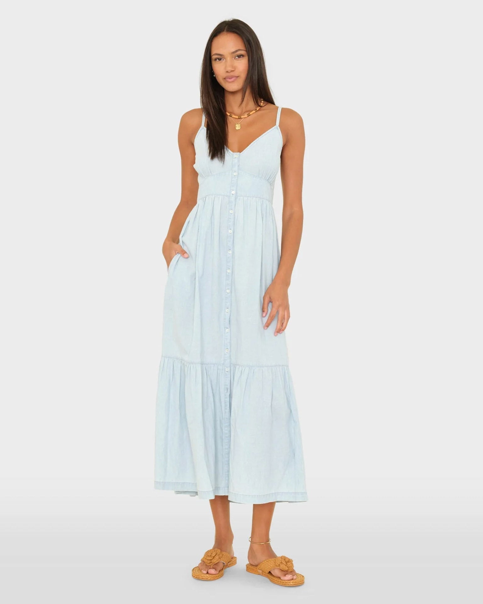 Greta Dress in Air Blue