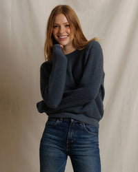 Ziggy - Inside Out Fleece Long Sleeve Shrunken Crewneck Sweatshirt in Turbulence